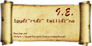 Igyártó Emiliána névjegykártya